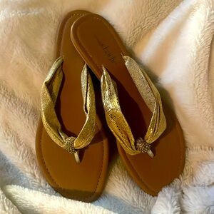 Charming Charlie Gold Sandals